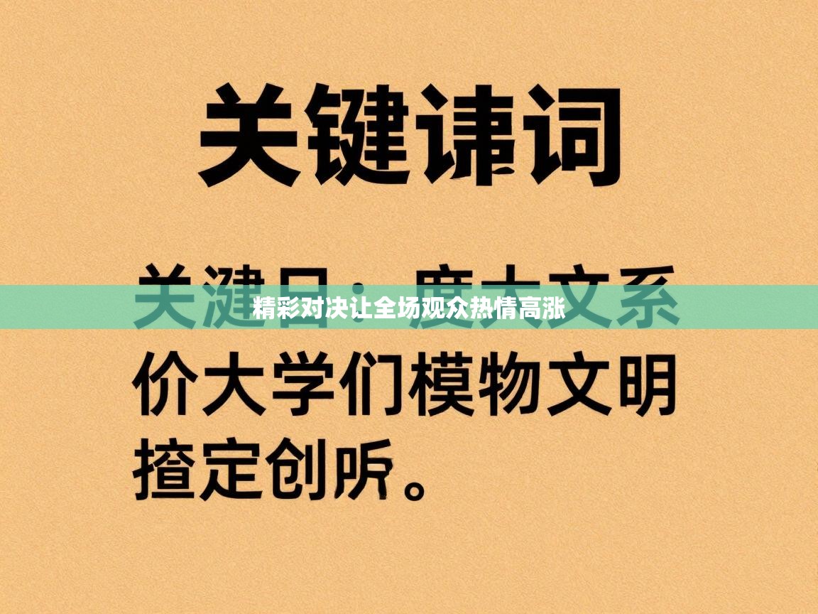 精彩对决让全场观众热情高涨